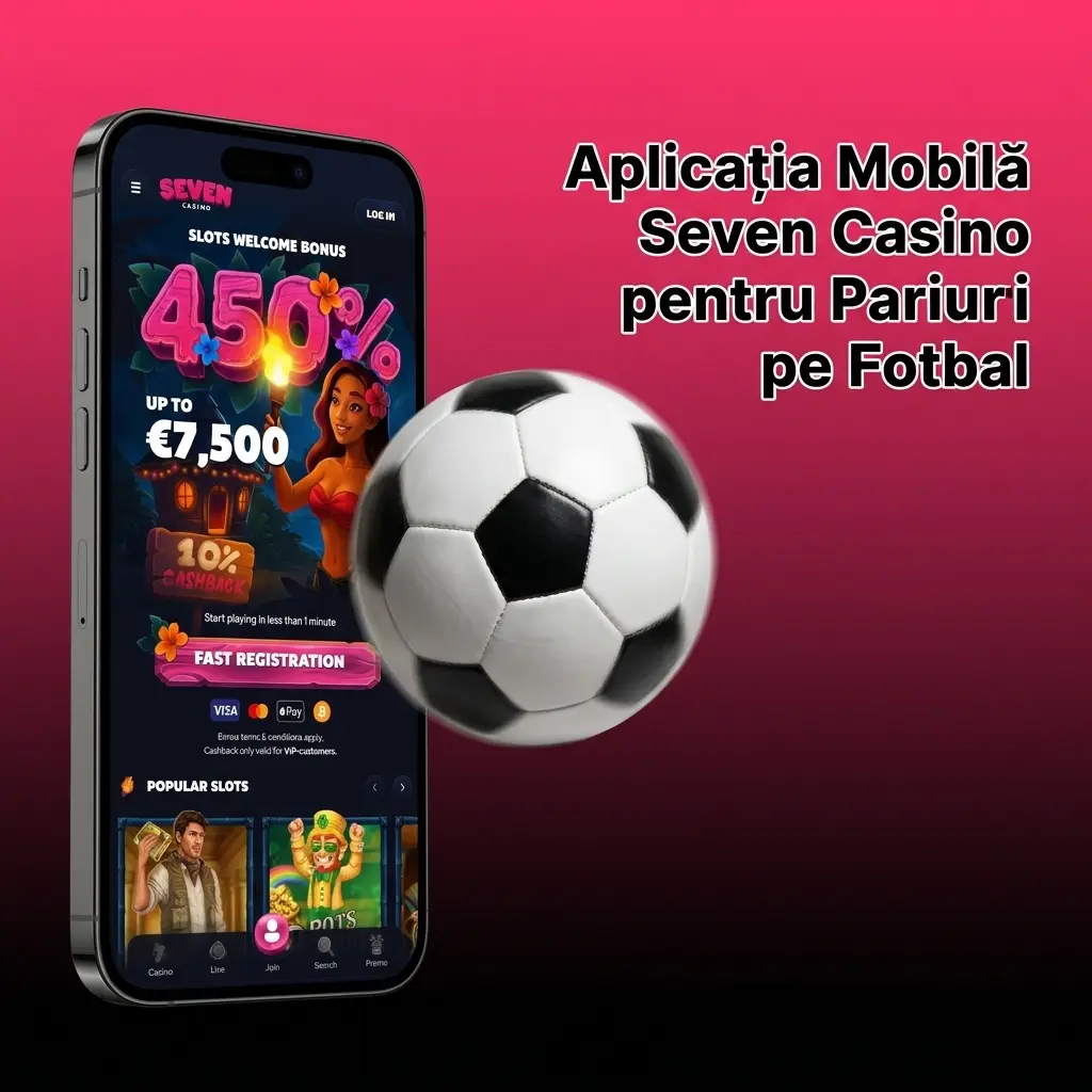 Aplicație mobilă Seven Casino pentru pariuri pe fotbal disponibilă pe Android și iOS cu cote live