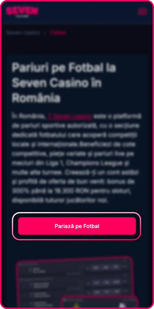 Înregistrează-ți contul pe Seven Casino pentru a accesa ofertele de pariere.